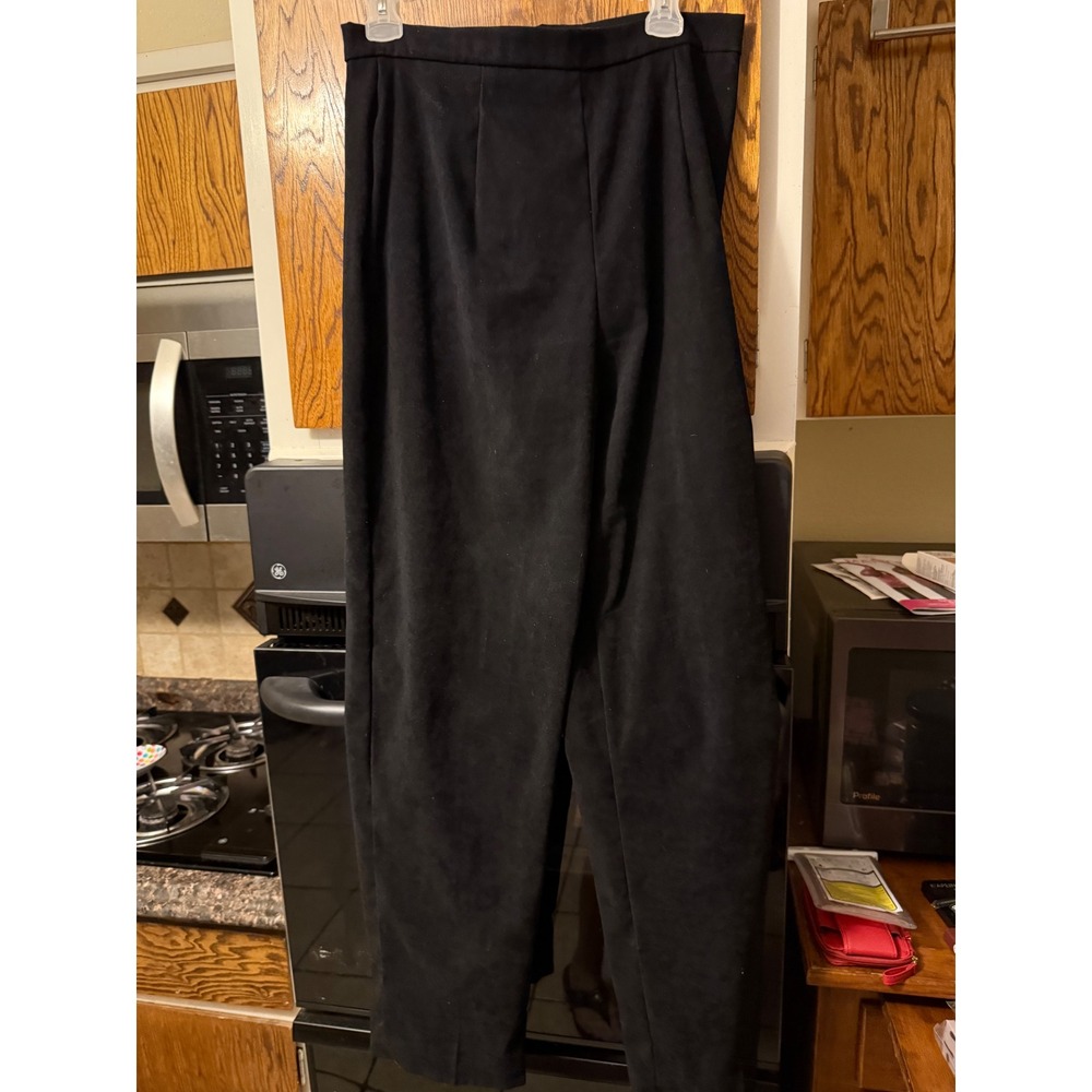 Vintage Black Pleated‎ Dress Pants High Waisted Back Zip Trousers Size 12 3215
